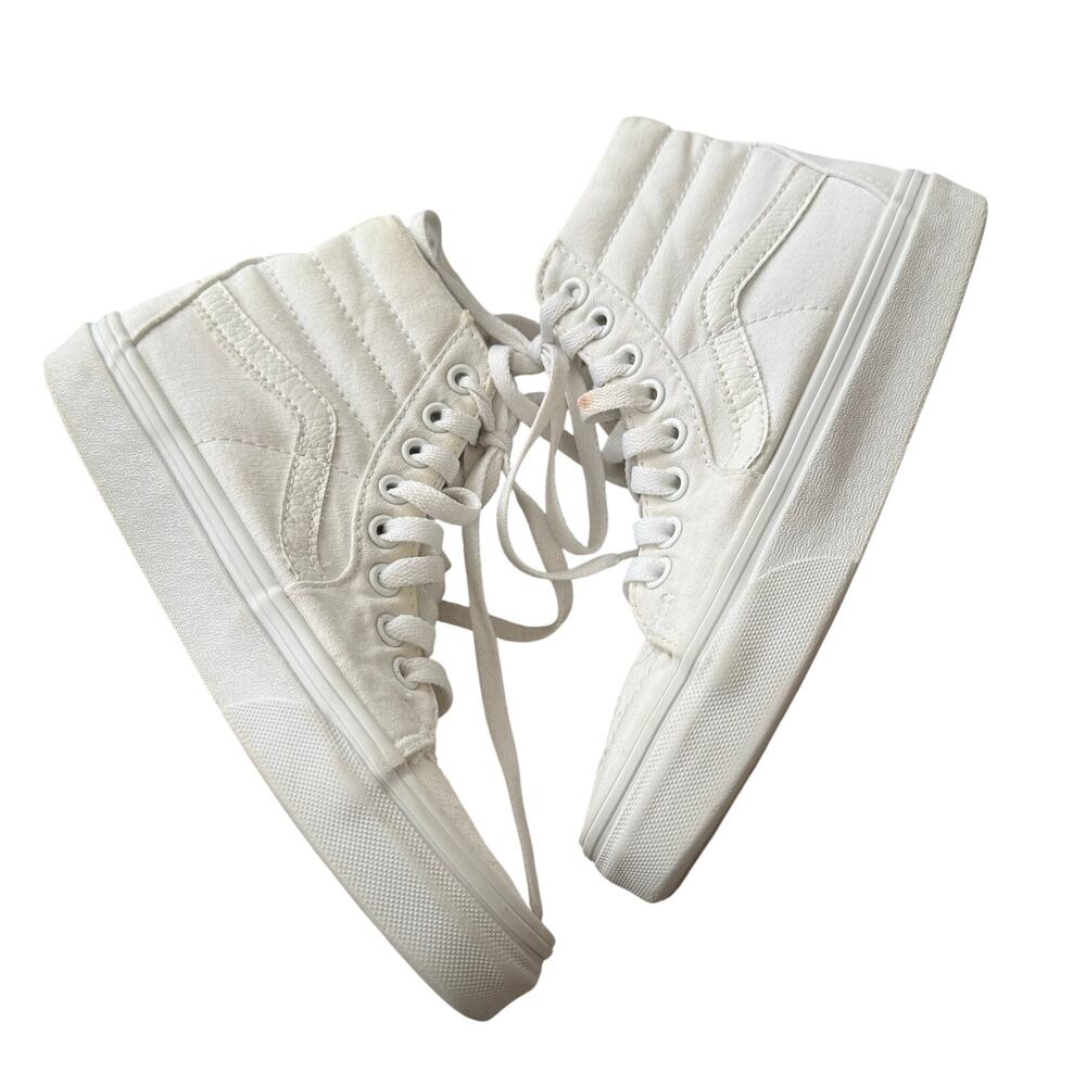 Vans Sneakers Men's 4 Women's 5.5 Sk8-Hi True White Canvas Skate Shoes